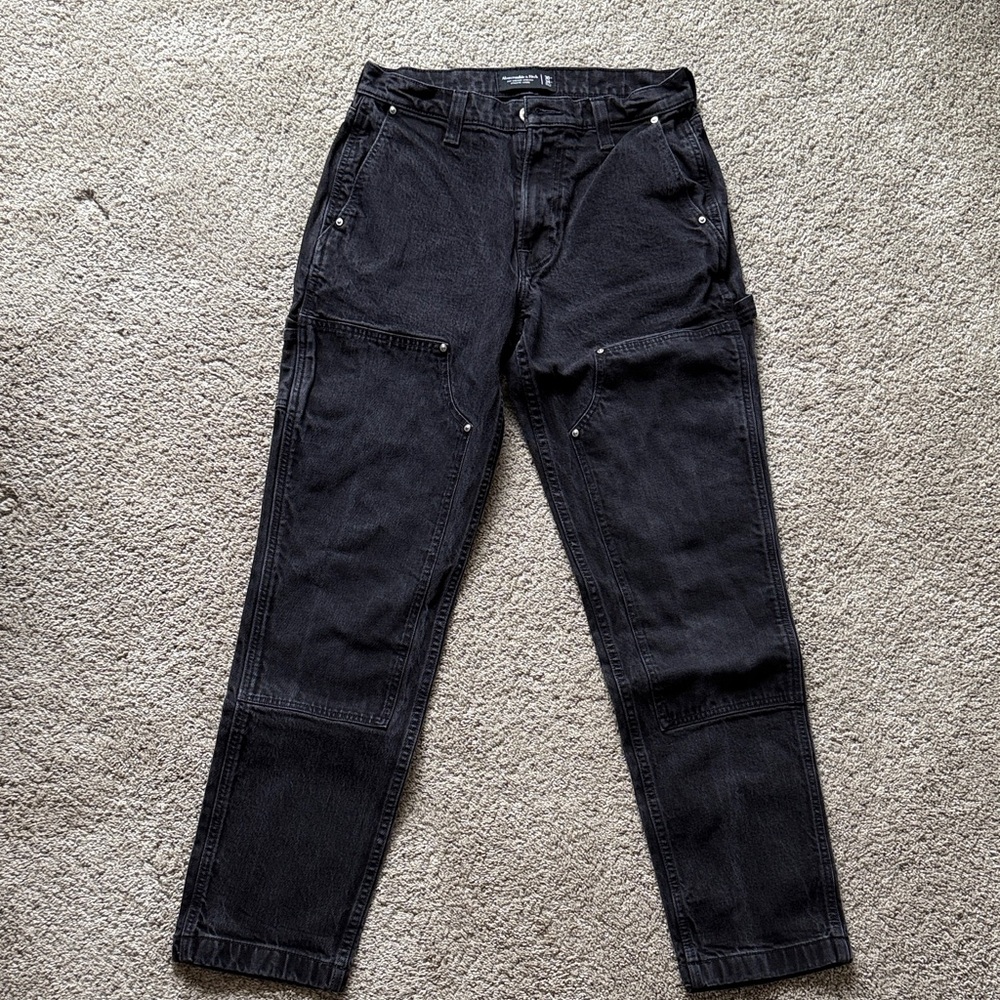 Abercrombie Men's Athletic Loose Jean 30x34 - Workwear - Black
